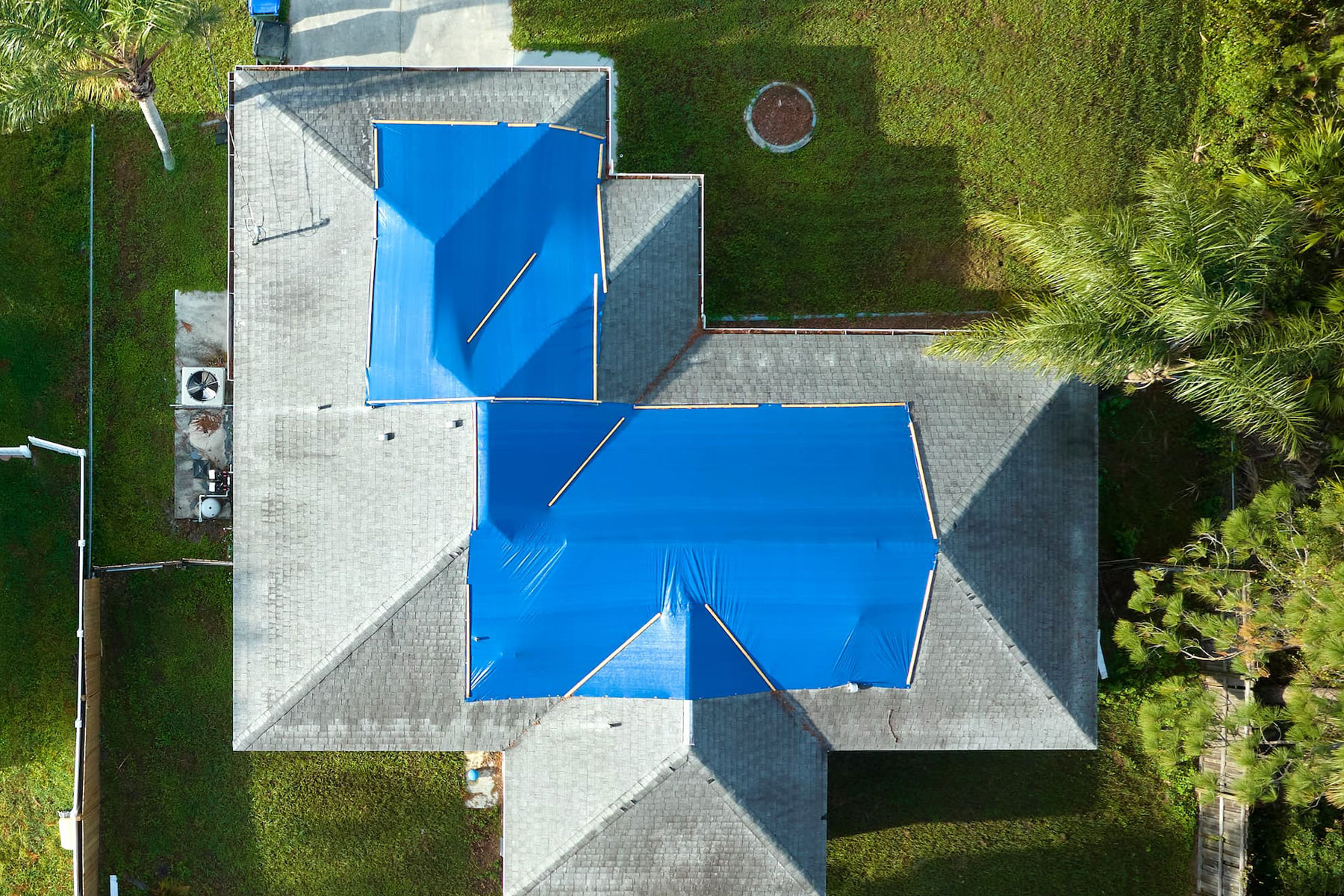 roofing repair aerial view